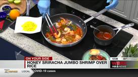 Ann’s Honey Sriracha Jumbo Shrimp over Rice